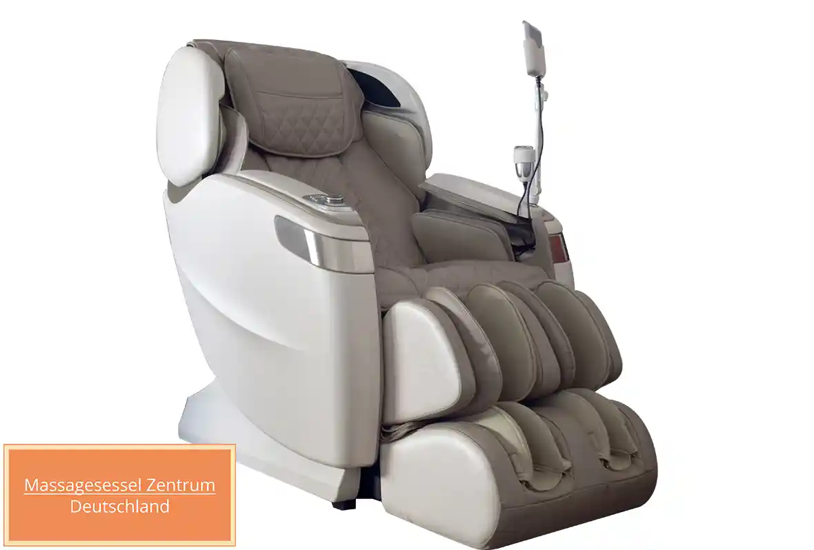 Alpha Techno Massagesessel AT 629 KI-Frontansicht in der Farbe beige-taupe