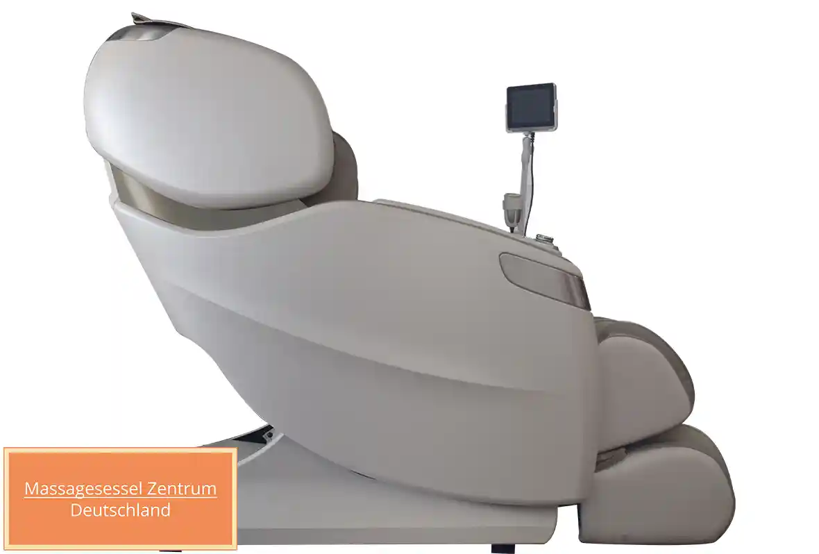 Alpha Techno Massagesessel AT 629 KI-Seitenansicht in der Farbe beig-taupe