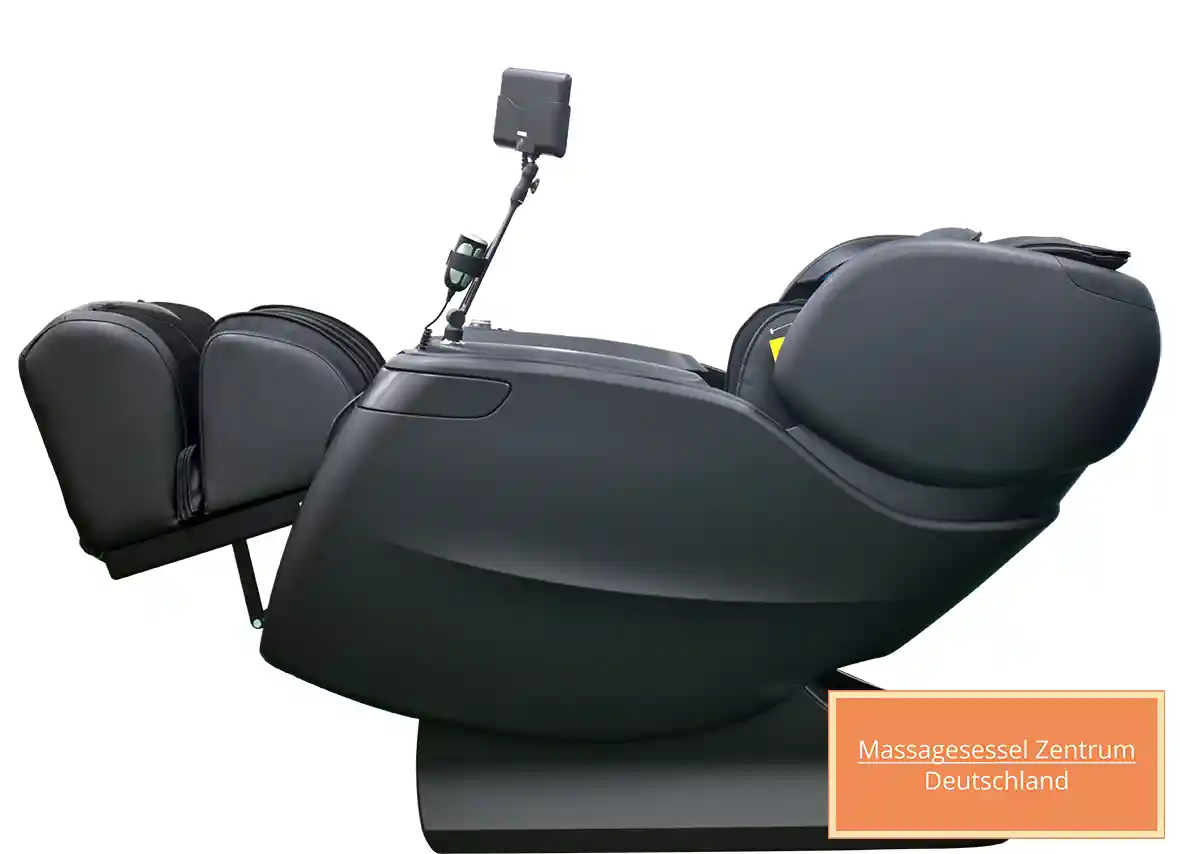Alpha Techno Massagesessel Ki-leigend in der Seitenansicht in der Farbe schwarz