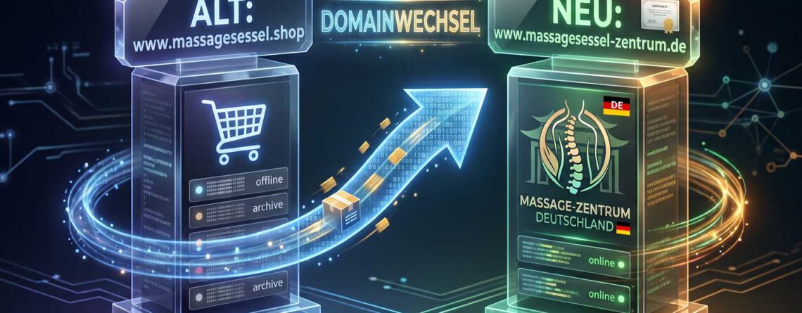 Wir sind zurück: Massagesessel-Zentrum Deutschland wieder unter .de